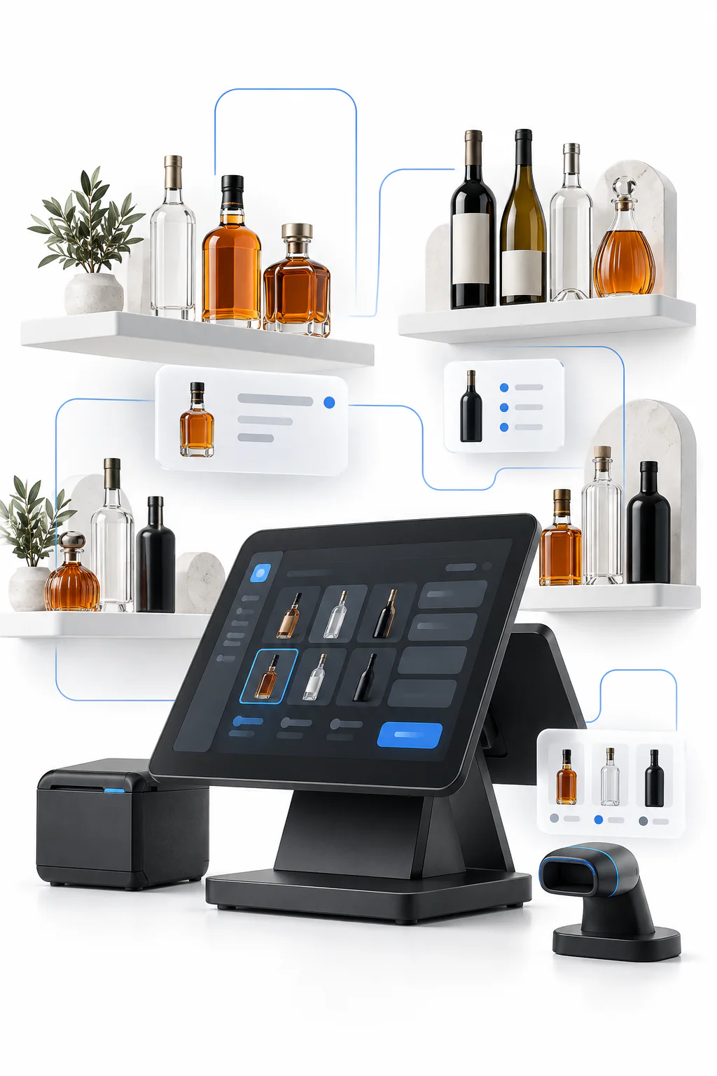 Digital liquor-store POS and inventory visual